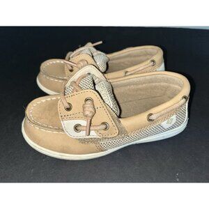 Sperry Shoresider Boat Toddler Girls Beige Flats Casual CG58039A